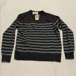 Urban Pipeline Black and Gray Crewneck Sweater Striped